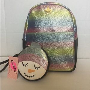 NWT BETSEY JOHNSON BACKPACK BAG W/COIN WALLET $125